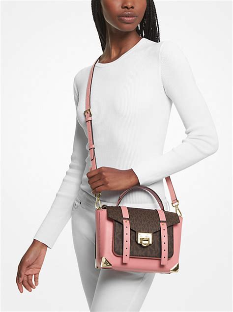 michael kors patent leather satchel|michael kors manhattan leather satchel.